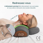 Étirement cervical à 39° du coussin Vertéa pour retrouver une courbe naturelle de la nuque