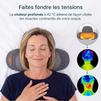 Chaleur profonde à 42 °C du coussin Vertéa pour détendre les muscles contractés de la nuque